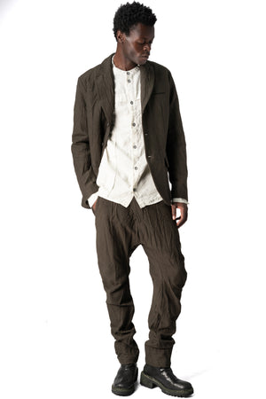 Masnada | AW26 - Crushed wool and linen 3 button jacket, Mocha M3735