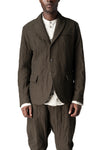 Crushed wool and linen 3 button jacket, Mocha