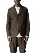 Crushed wool and linen 3 button jacket, Mocha