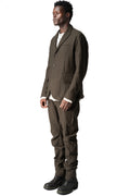 Crushed wool and linen 3 button jacket, Mocha