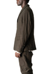 Crushed wool and linen 3 button jacket, Mocha