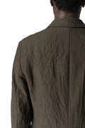 Crushed wool and linen 3 button jacket, Mocha