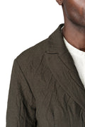 Crushed wool and linen 3 button jacket, Mocha