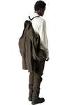 Crushed wool and linen 3 button jacket, Mocha