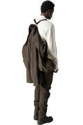 Crushed wool and linen 3 button jacket, Mocha