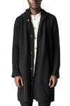 Hooded wool knit cardigan, Black