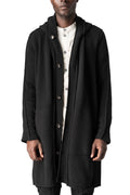 Hooded wool knit cardigan, Black