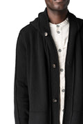Hooded wool knit cardigan, Black