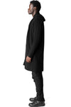 Hooded wool knit cardigan, Black
