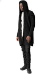 Hooded wool knit cardigan, Black