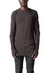Cotton long sleeve tee, Cold brown