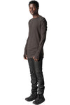 Cotton long sleeve tee, Cold brown