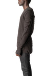Cotton long sleeve tee, Cold brown