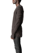 Cotton long sleeve tee, Cold brown
