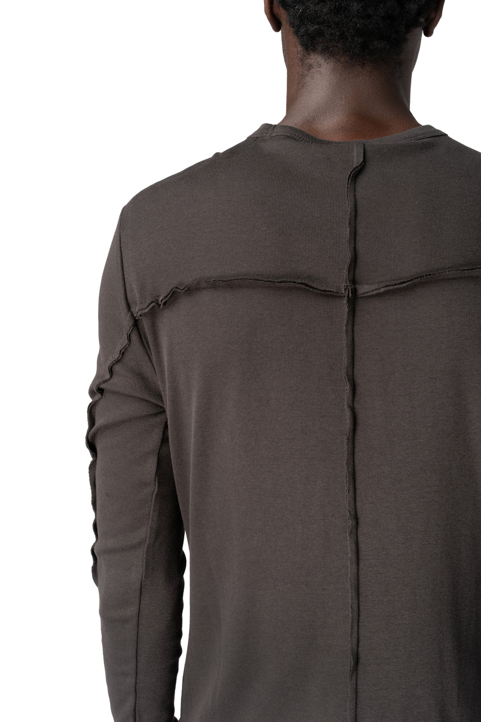Cotton long sleeve tee, Cold brown