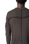 Cotton long sleeve tee, Cold brown