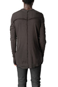 Cotton long sleeve tee, Cold brown