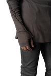 Cotton long sleeve tee, Cold brown