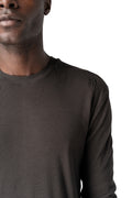 Distressed double layer long sleeve tee, Cold brown