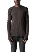 Distressed double layer long sleeve tee, Cold brown