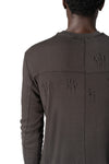 Distressed double layer long sleeve tee, Cold brown