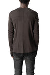 Distressed double layer long sleeve tee, Cold brown