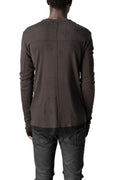Distressed double layer long sleeve tee, Cold brown