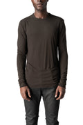 Modal cashmere jersey long sleeve tee, Cold brown