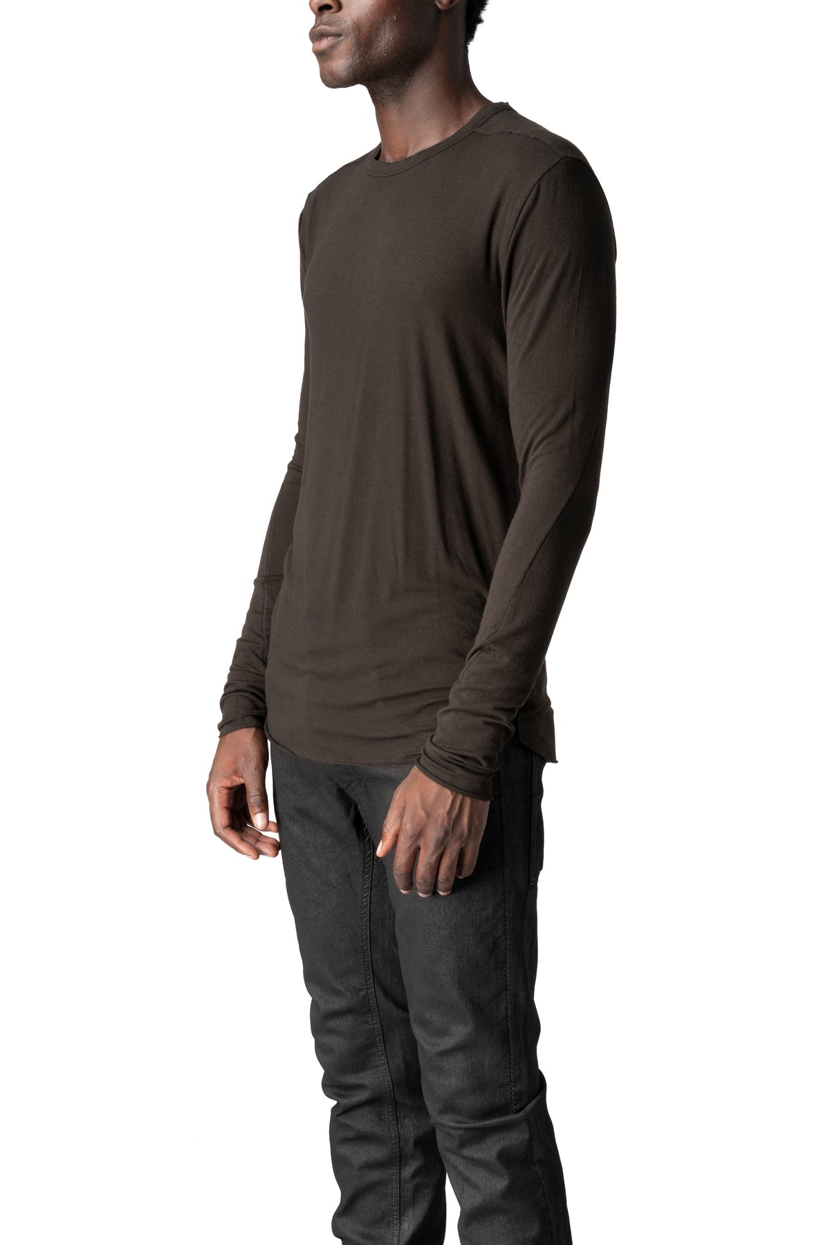 Thom Krom | AW26 - Modal cashmere jersey top, Cold brown MTS961