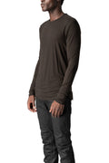 Modal cashmere jersey long sleeve tee, Cold brown