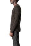 Modal cashmere jersey long sleeve tee, Cold brown