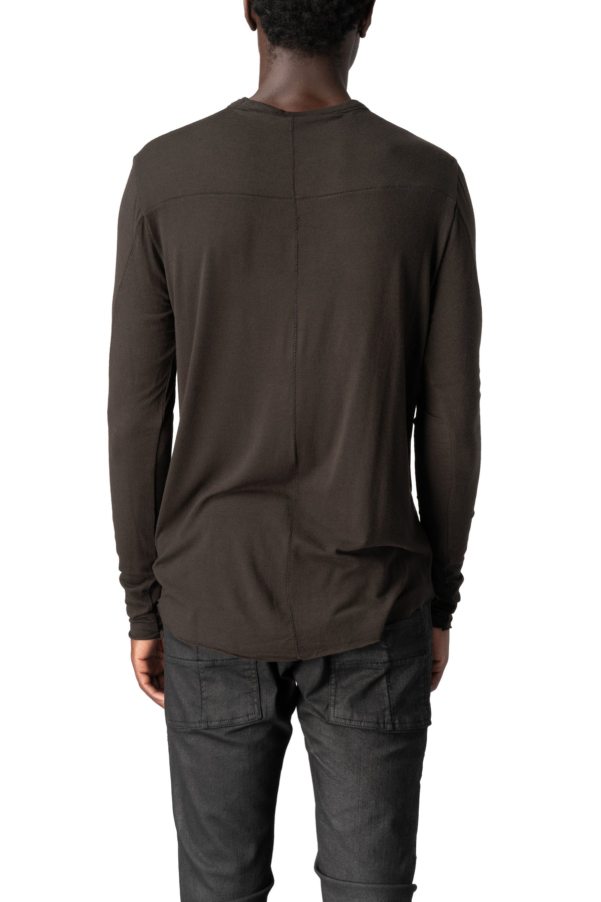 Thom Krom | AW26 - Modal cashmere jersey top, Cold brown MTS961