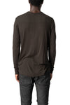 Modal cashmere jersey long sleeve tee, Cold brown