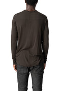 Modal cashmere jersey long sleeve tee, Cold brown