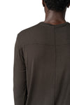 Modal cashmere jersey long sleeve tee, Cold brown