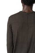 Modal cashmere jersey long sleeve tee, Cold brown