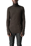 Modal cashmere turtle neck top, Cold brown