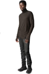 Modal cashmere turtle neck top, Cold brown