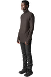 Roll neck long sleeve top, Cold brown