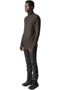 Roll neck long sleeve top, Cold brown