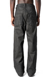 Wide Coated stretch denim trousers