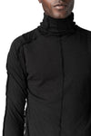 Crinkled cotton high neck long sleeve tee