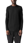 Modal cashmere jersey long sleeve tee, Black