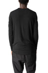 Modal cashmere jersey long sleeve tee, Black