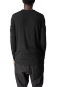Modal cashmere jersey long sleeve tee, Black