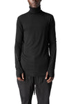 Modal cashmere turtle neck top, Black