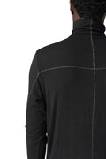 Modal cashmere turtle neck top, Black