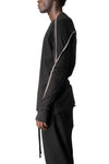 Cotton long sleeve tee, Black