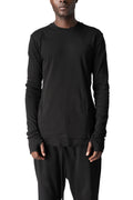 Distressed double layer long sleeve tee, Black