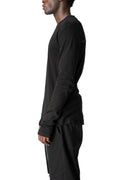 Distressed double layer long sleeve tee, Black